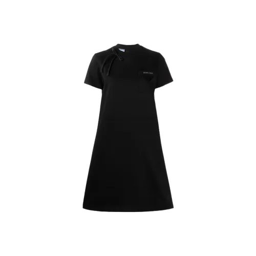 PRADA Черное Женское Короткое Платье с Рукавами