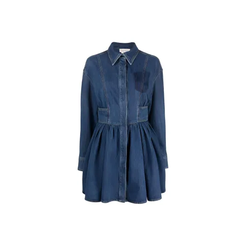 Alexander McQueen Длинное платье с длинными рукавами женское