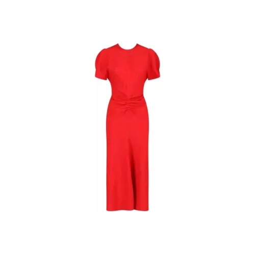 Victoria Beckham Red Женские Короткие Платья с Рукавами