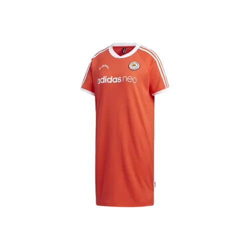 ADIDAS NEO Короткий рукав Платье Женское Светло-красное