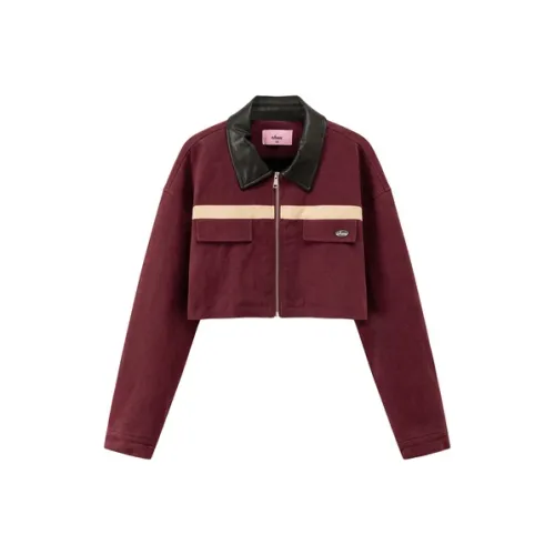 CHUU Хлопковый пуховик унисекс бордового цвета