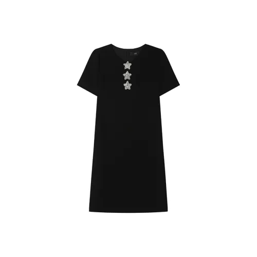 LOUISY AO Короткий рукав Платье Женское Черное