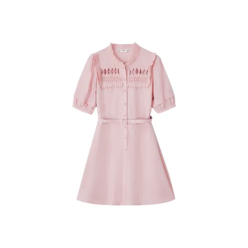 Pit Короткий рукав Платье Женское Розовое