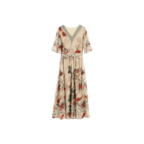 Mapping Короткий рукав Платье Женское Хаки