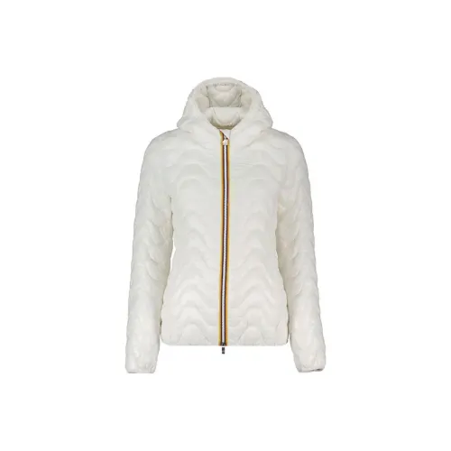 K WAY Хлопковый пуховик Женский Белый