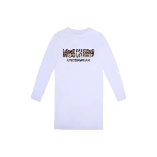 MOSCHINO Белое Женское Длинное Платье с Рукавами