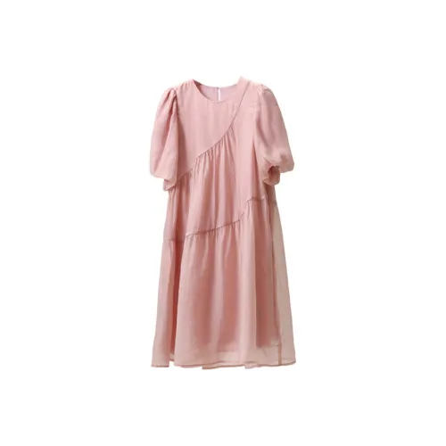 Shavani Короткий рукав Платье Женское Персиково-розовый