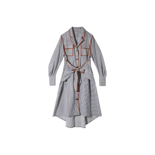 AnnoMundi Серый Женские Длинные Платья с Рукавами