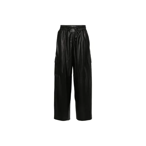 Yves Salomon Кожаные брюки Женские Черные