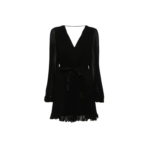 MaxMara Длинное платье с длинными рукавами женское черное