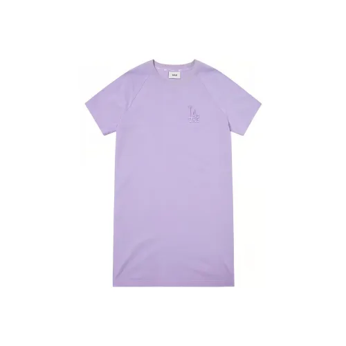 Mlb Base Logo Короткий рукав Платье Женское Фиолетовое