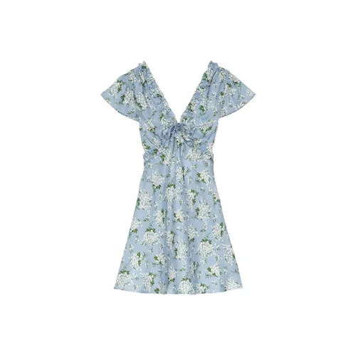 DOEN TAYLA Платье Короткое с Короткими Рукавами Женское Синие