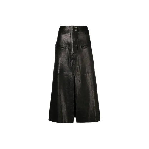 ISABEL MARANT Черные Женские Кожаные Длинные Юбки