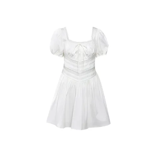 TAMMY TANGS Короткий рукав Платье Женское Белое