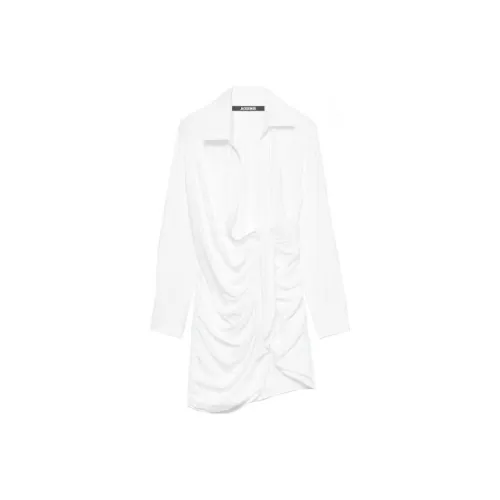 Jacquemus Белое Женское Длинное Платье с Рукавами