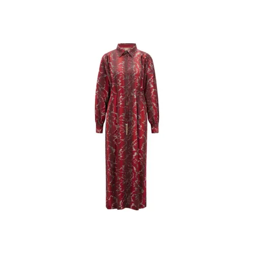 HUGO BOSS Red Женские Длинные Рукава Платья