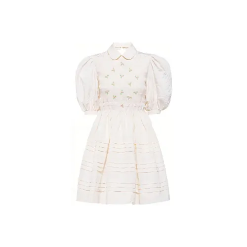 MIU MIU Короткий рукав Платье Женское Белое