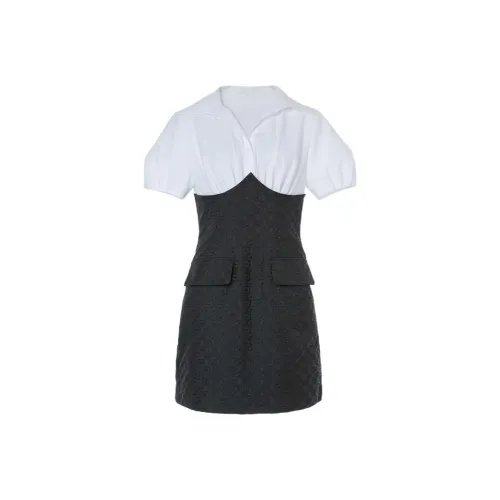 LOFT SHINE Белое Женское Короткое Платье с Рукавами