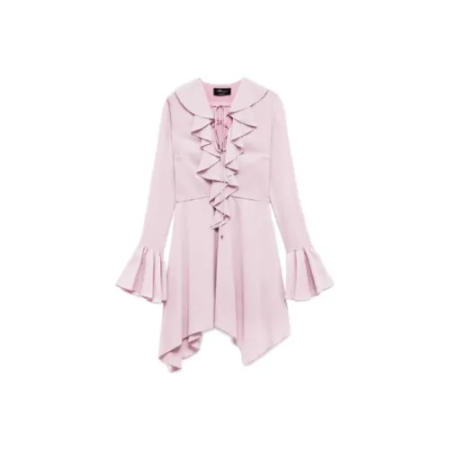 Blumarine Розовые Женские Длинные Платья с Рукавами