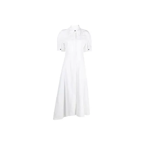 JIL SANDER Белое Женское Короткое Платье с Рукавами