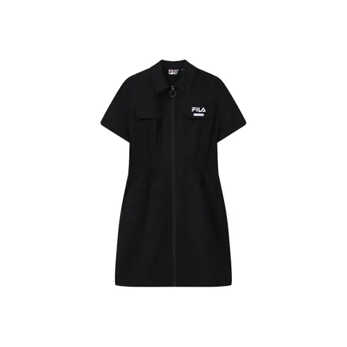 FILA Глубокий черный Женские Платья с коротким рукавом