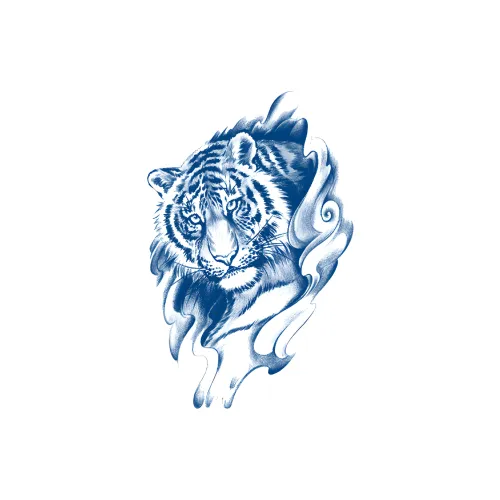 LIEJI Tiger Roar Гора Лес Травяной Tattoo Наклейка