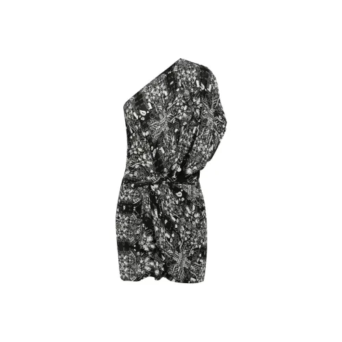IRO Короткое платье с короткими рукавами женское черное и белое