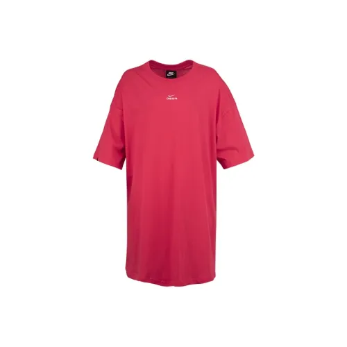 NIKE Red Женские Короткие Платья с Рукавами