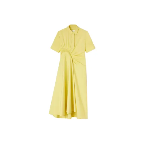 JIL SANDER Желтое Женское Короткое Платье с Рукавами