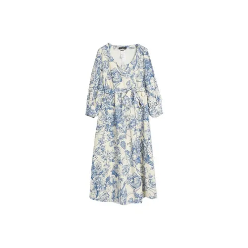 WEEKEND MaxMara Синий Женские Длинные Платья с Рукавами