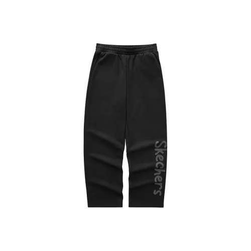 Skechers Новогодние Вязаные Тренировочные Штаны Женские Угольно-Черные