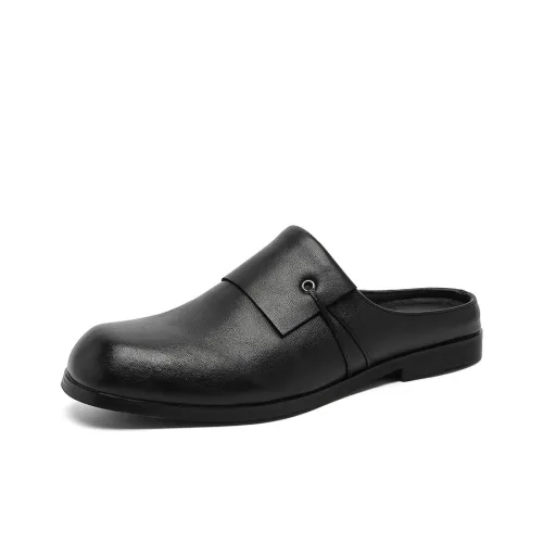 Xiwencha Резиновая подошва Домашние тапочки Мужские Черные