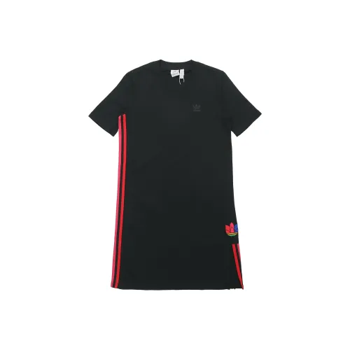 Adidas Originals Короткий рукав Платье Женское Черное