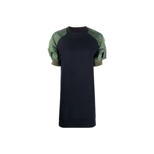 sacai Black Женские Короткие Платья с Рукавами