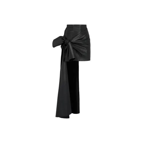 Alexander McQueen Черные Женские Кожаные Длинные Юбки