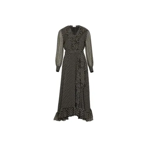 CELINE Черное Женское Длинное Платье с Рукавами