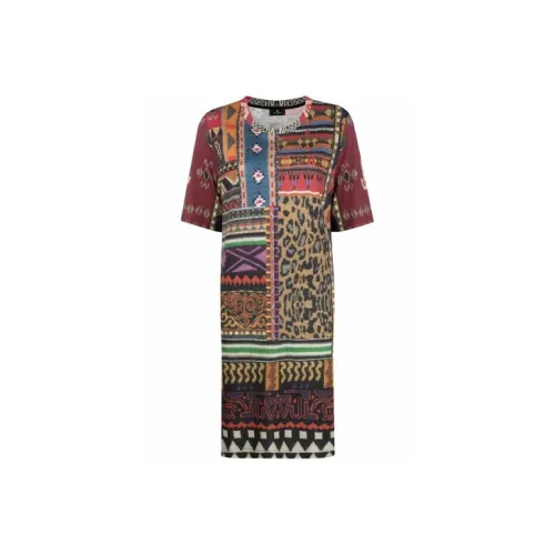 ETRO Red Женские Короткие Платья с Рукавами