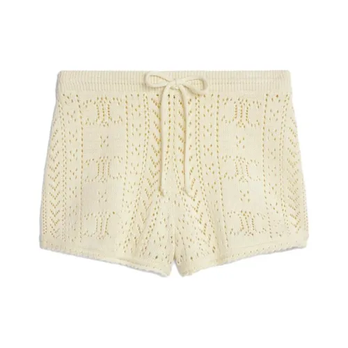 CELINE SS23 Повседневные шорты Женские Экрю