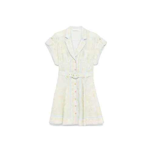 Zimmermann Многоцветные Женские Короткие Платья с Рукавами
