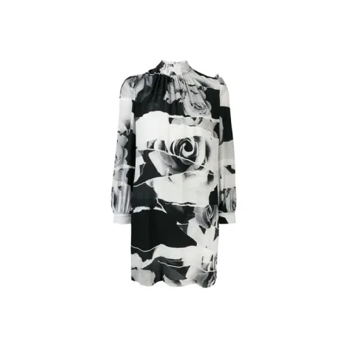 Alexander McQueen Черное Женское Длинное Платье с Рукавами