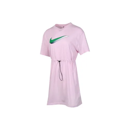 Nike Короткий рукав Платье Женское Розовое