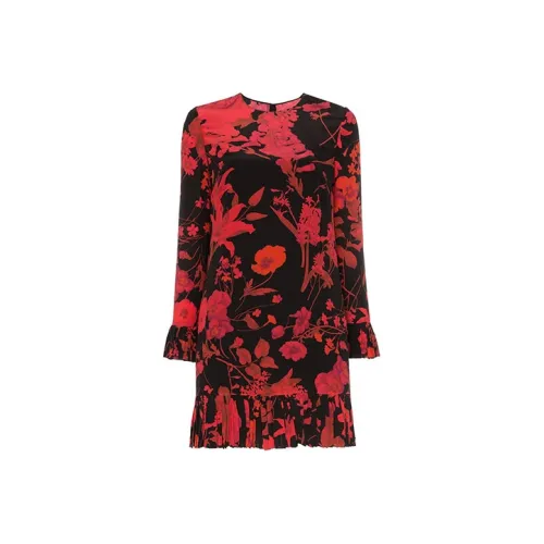 Valentino FW21 Длинное платье с длинными рукавами женское красное