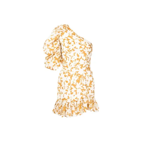 ACLER Желтые Женские Платья с Коротким Рукавом