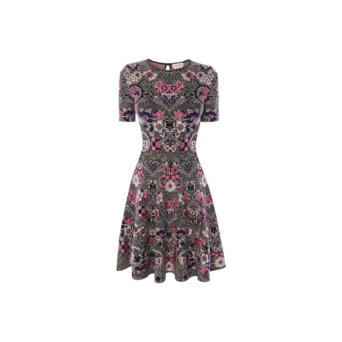 Alexander McQueen SS23 Короткий рукав Платье Женское Черное