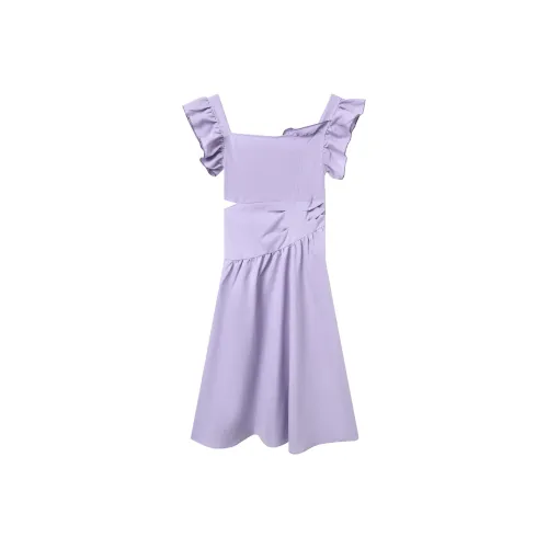 EIDOLON GRAIN Короткий рукав Платье Женское Фиолетовое