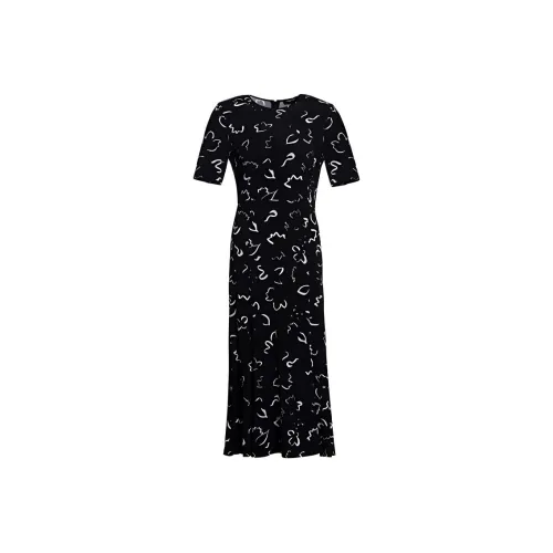 BESIONIA SS22 Короткий рукав Платье Женское Черное