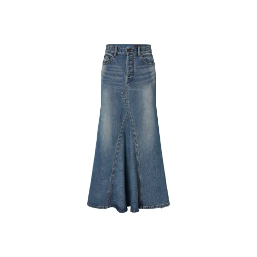 MOCO Denim Длинная Юбка Женская Джинсовая Синяя