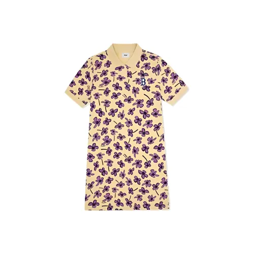 MLB Короткий рукав Платье Женское Темная кожа Бежевый