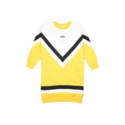 Levi's Длинное платье с длинными рукавами женское желтое