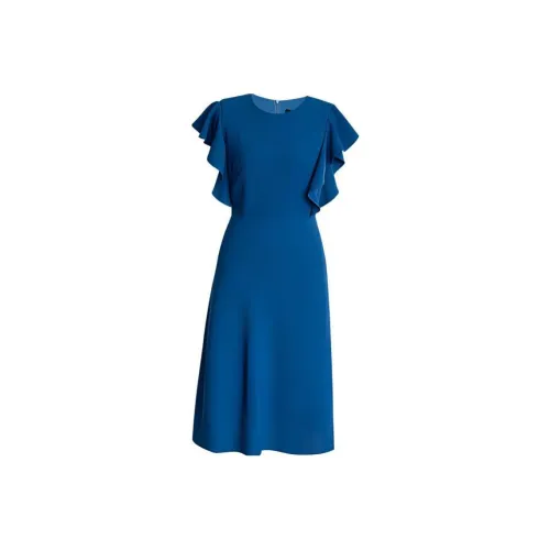 ROEYSHOUSE Короткое платье с короткими рукавами женское синее